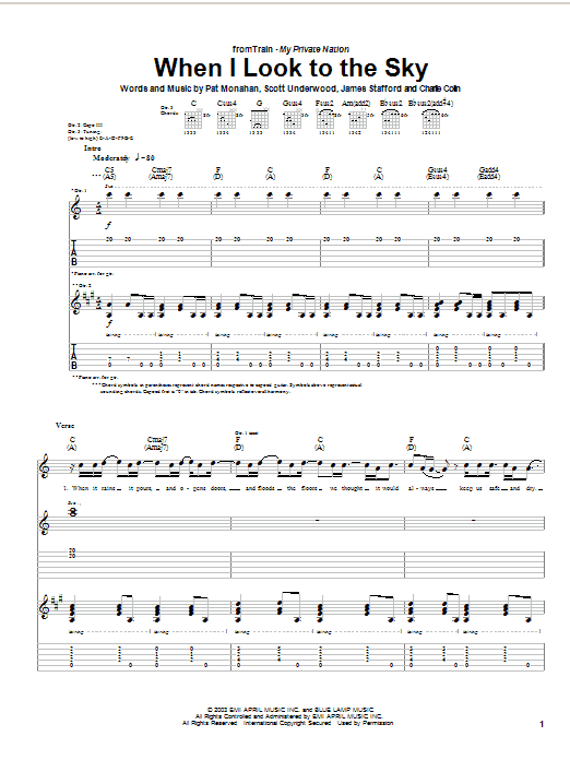 Download Train When I Look To The Sky Sheet Music
