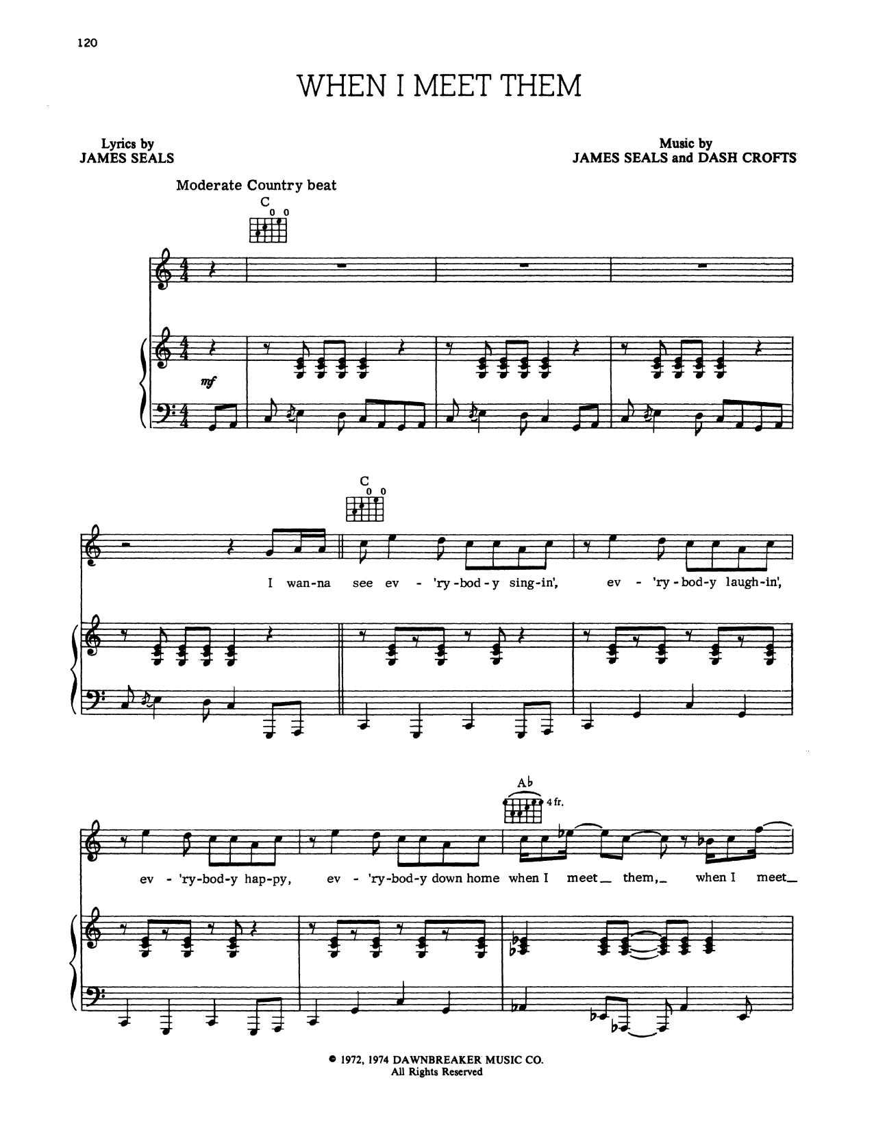 Download Seals and Crofts When I Meet Them Sheet Music