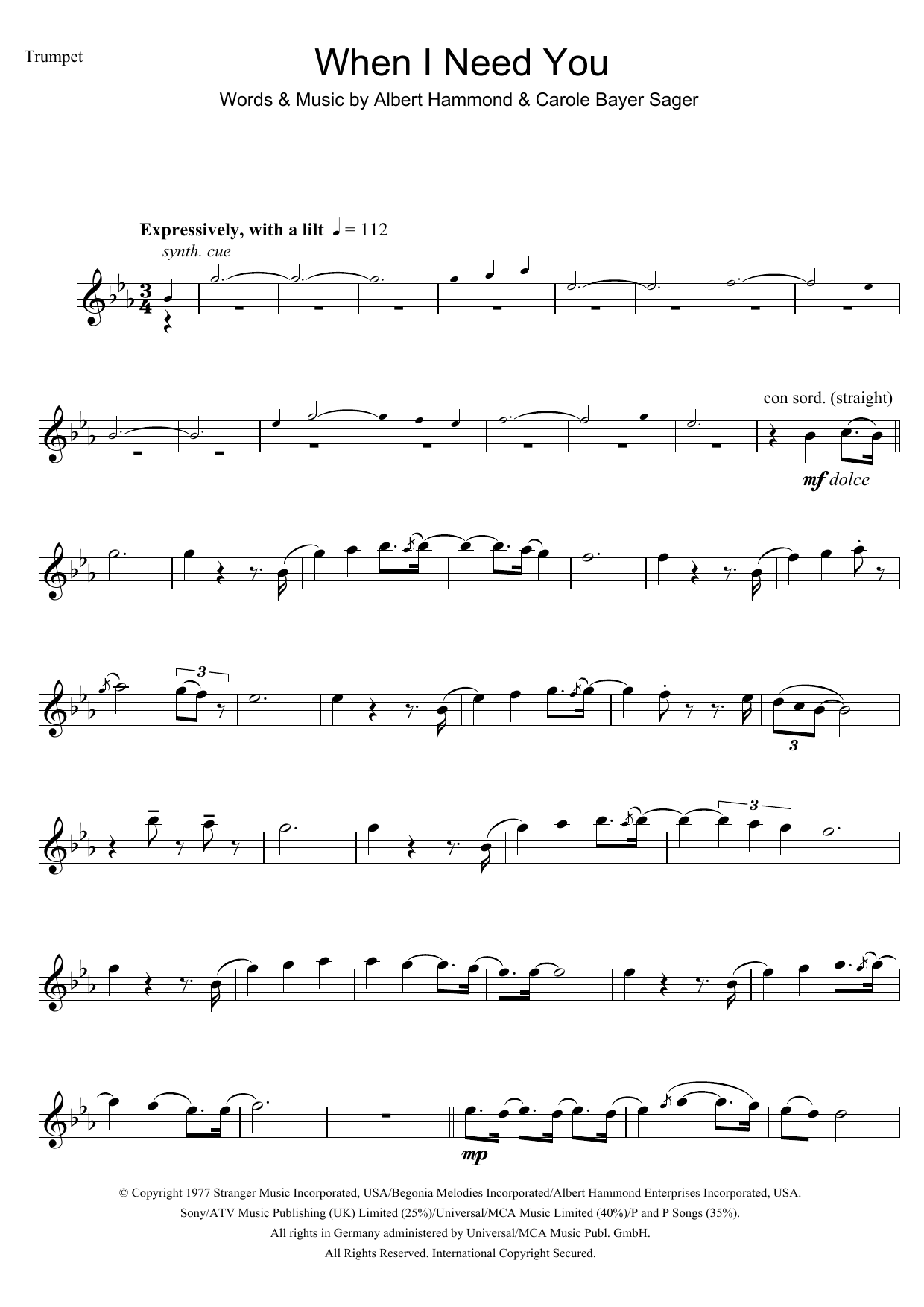 Download Leo Sayer When I Need You Sheet Music