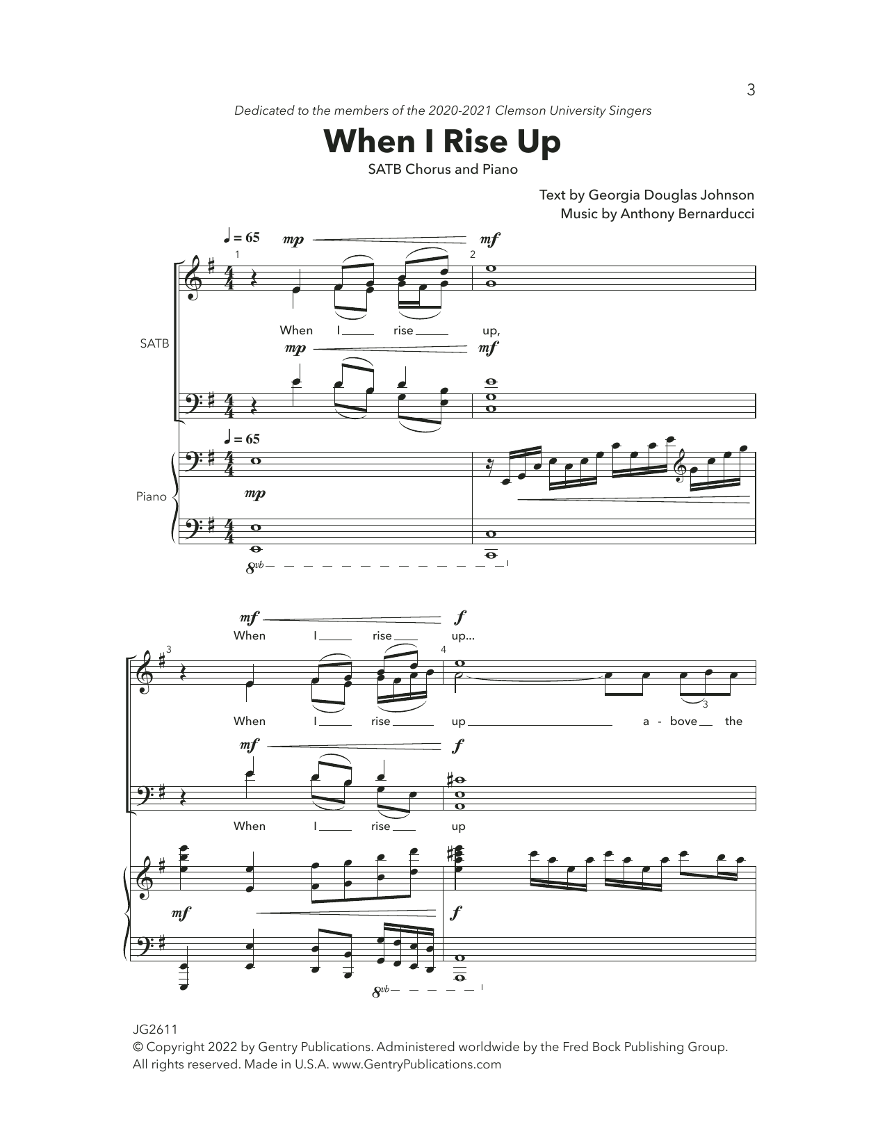 Download Anthony Bernarducci When I Rise Up Sheet Music
