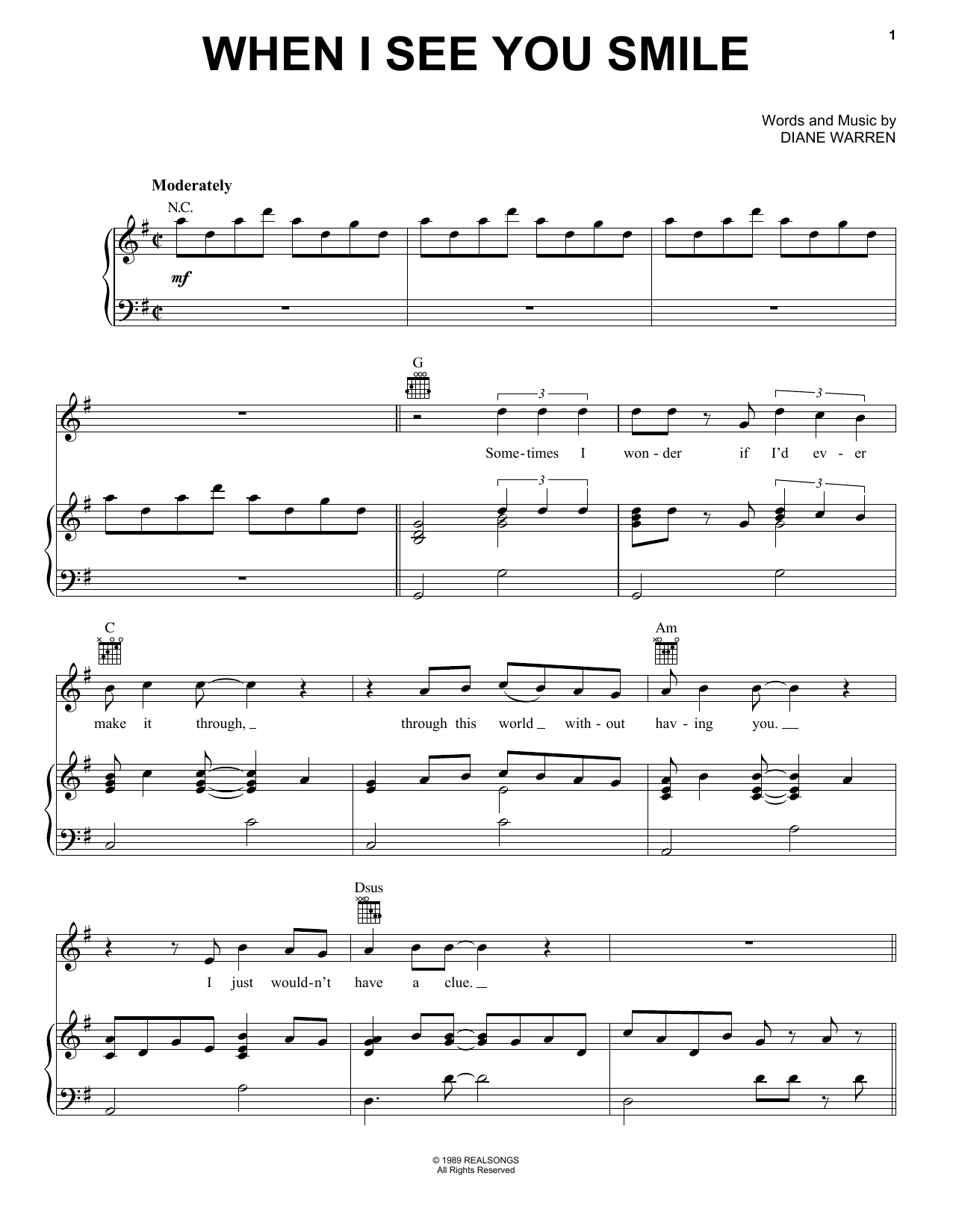 Download Bad English When I See You Smile Sheet Music