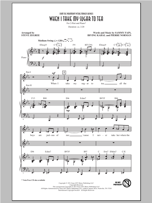 Download The Boswell Sisters When I Take My Sugar To Tea (from Monke Sheet Music