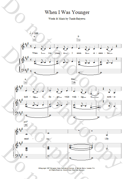 Download The Lighthouse Family When I Was Younger Sheet Music