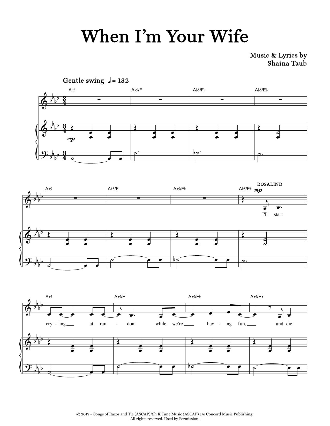 Download Shaina Taub When I'm Your Wife (from As You Like It Sheet Music