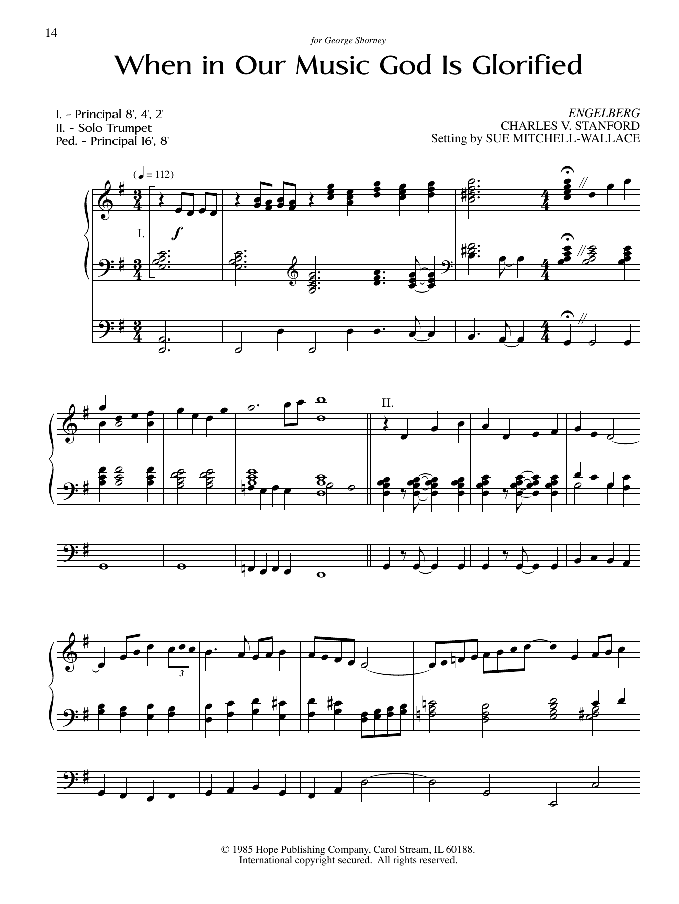 Download Sue Mitchell-Wallace When in Our Music God Is Glorified Sheet Music