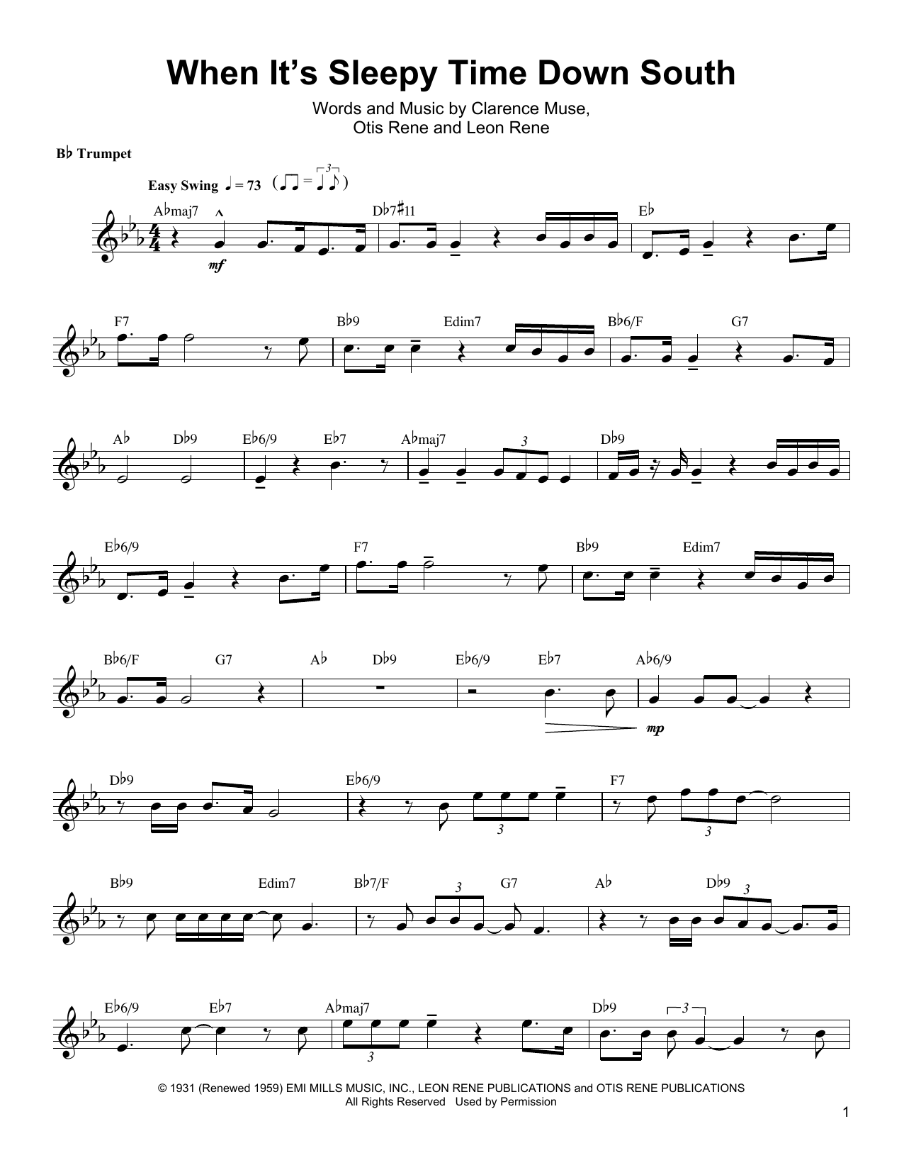 Download Arturo Sandoval When It's Sleepy Time Down South Sheet Music
