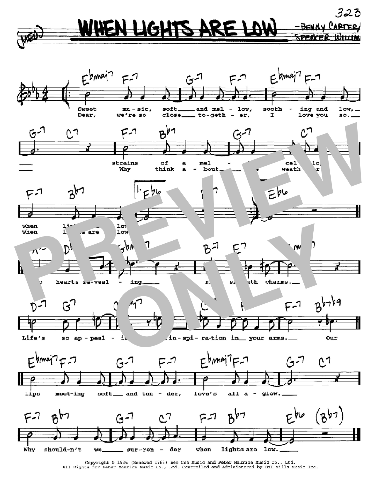 Download Benny Carter When Lights Are Low Sheet Music