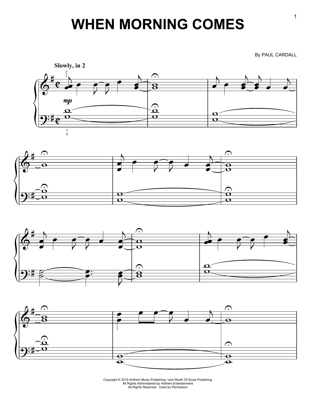 Download Paul Cardall When Morning Comes Sheet Music