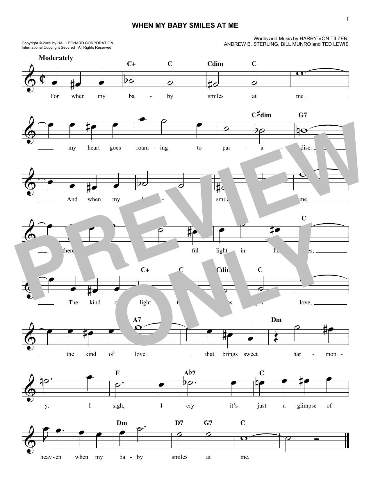 Download Bill Munro When My Baby Smiles At Me Sheet Music