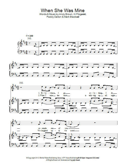 Download Lawson When She Was Mine Sheet Music