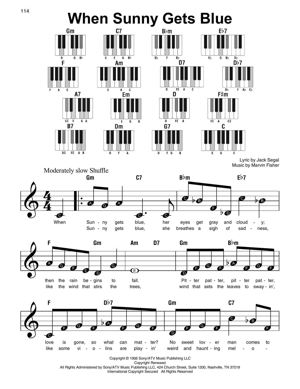 Download Marvin Fisher When Sunny Gets Blue Sheet Music