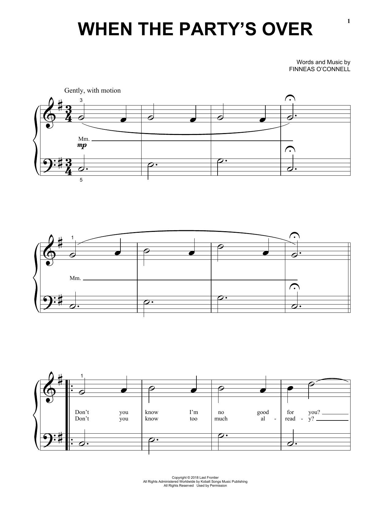 Download Billie Eilish when the party's over Sheet Music