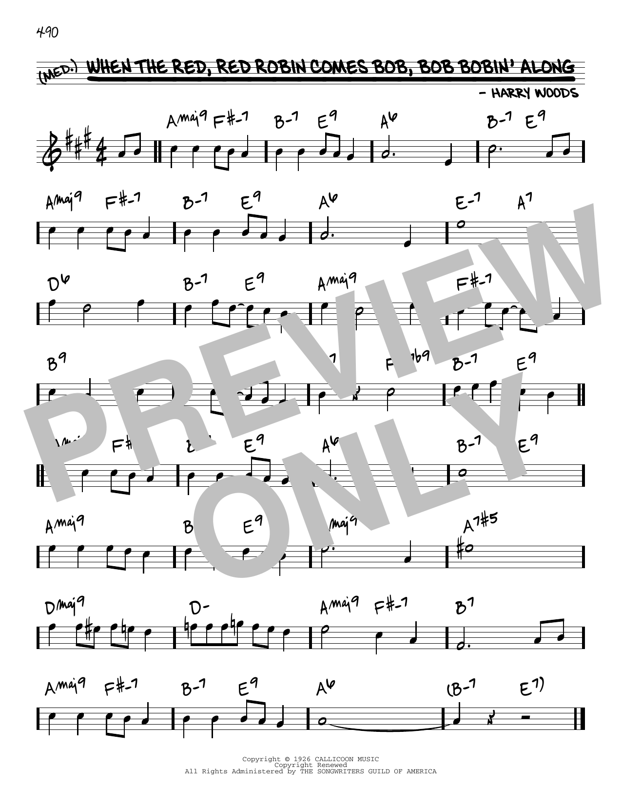 Download Harry Woods When The Red, Red Robin Comes Bob, Bob Sheet Music
