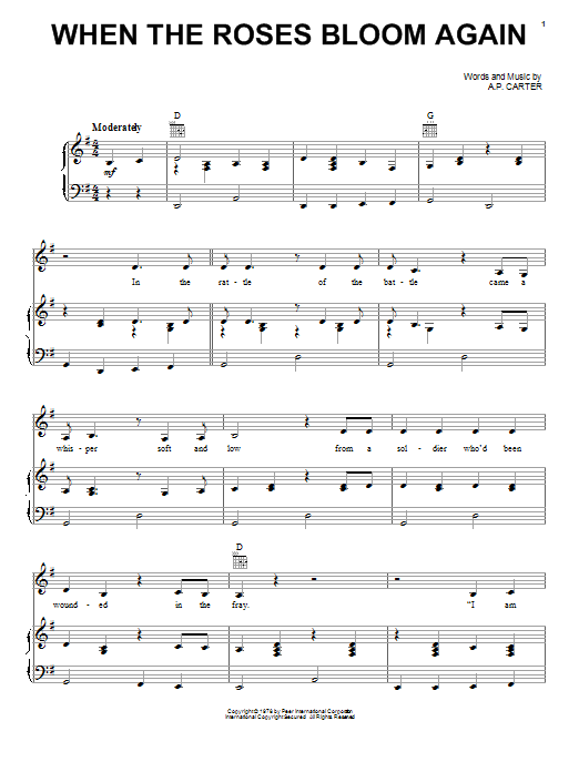 Download Johnny Cash When The Roses Bloom Again Sheet Music