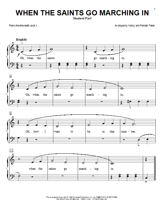 Download Nancy and Randall Faber When the Saints Go Maching In Sheet Music