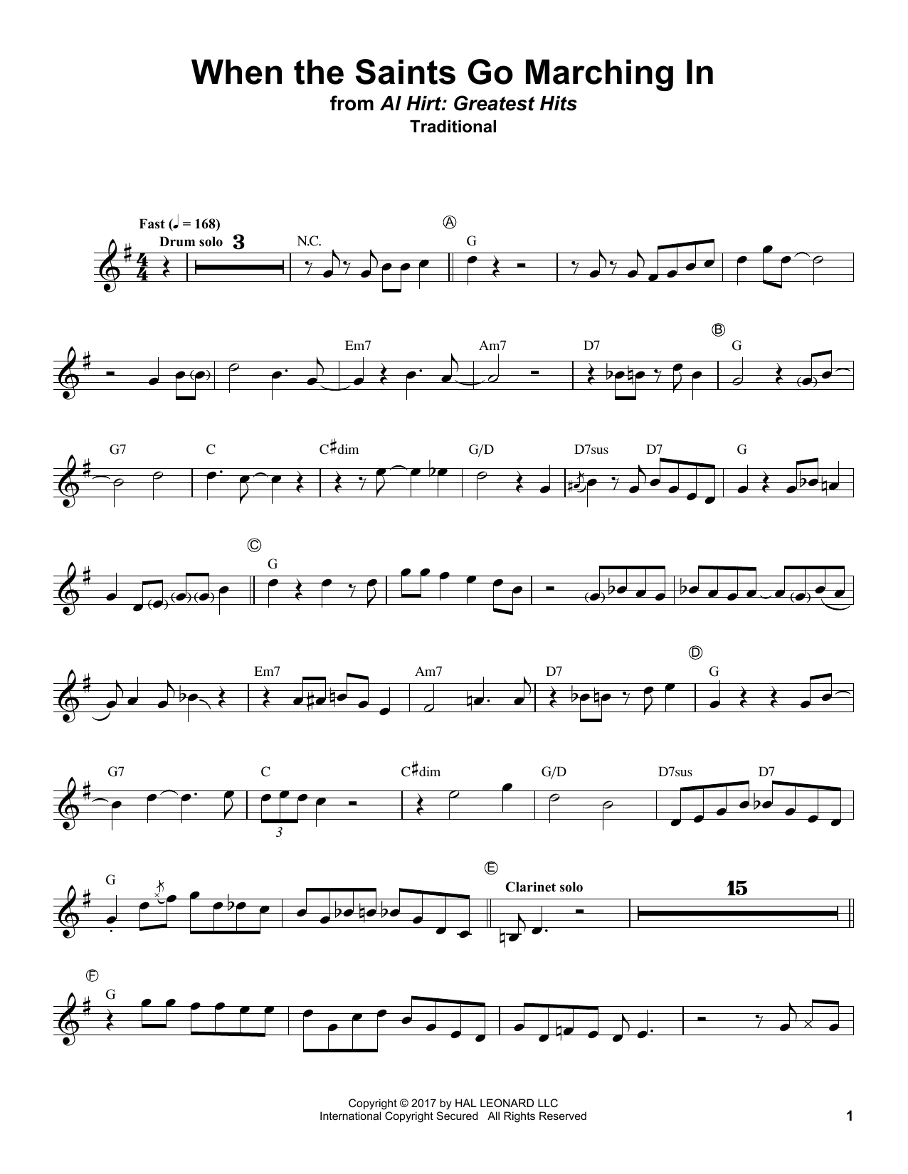 Download Al Hirt When The Saints Go Marching In Sheet Music