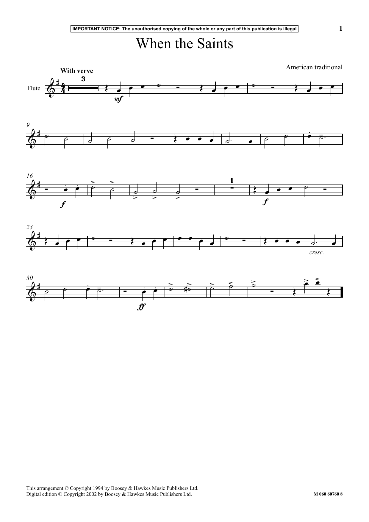 Download American Traditional When The Saints Go Marching In Sheet Music
