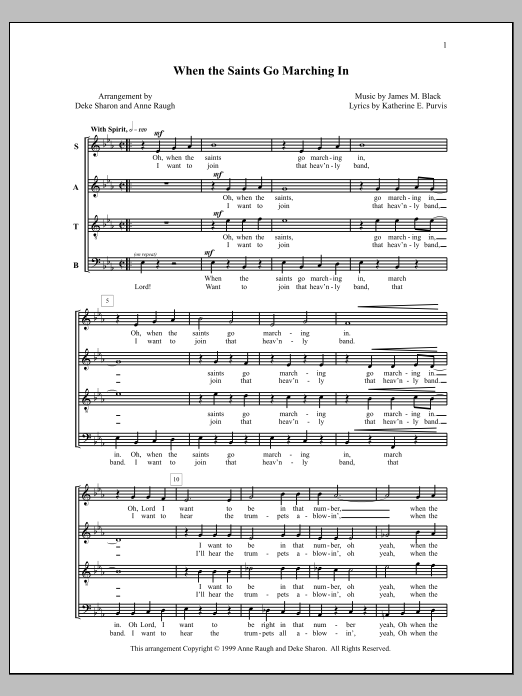 Download Deke Sharon When the Saints Go Marching In Sheet Music