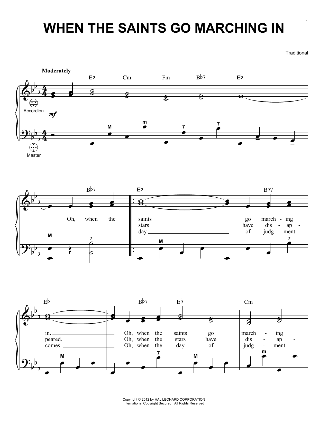 Download Gary Meisner When The Saints Go Marching In Sheet Music