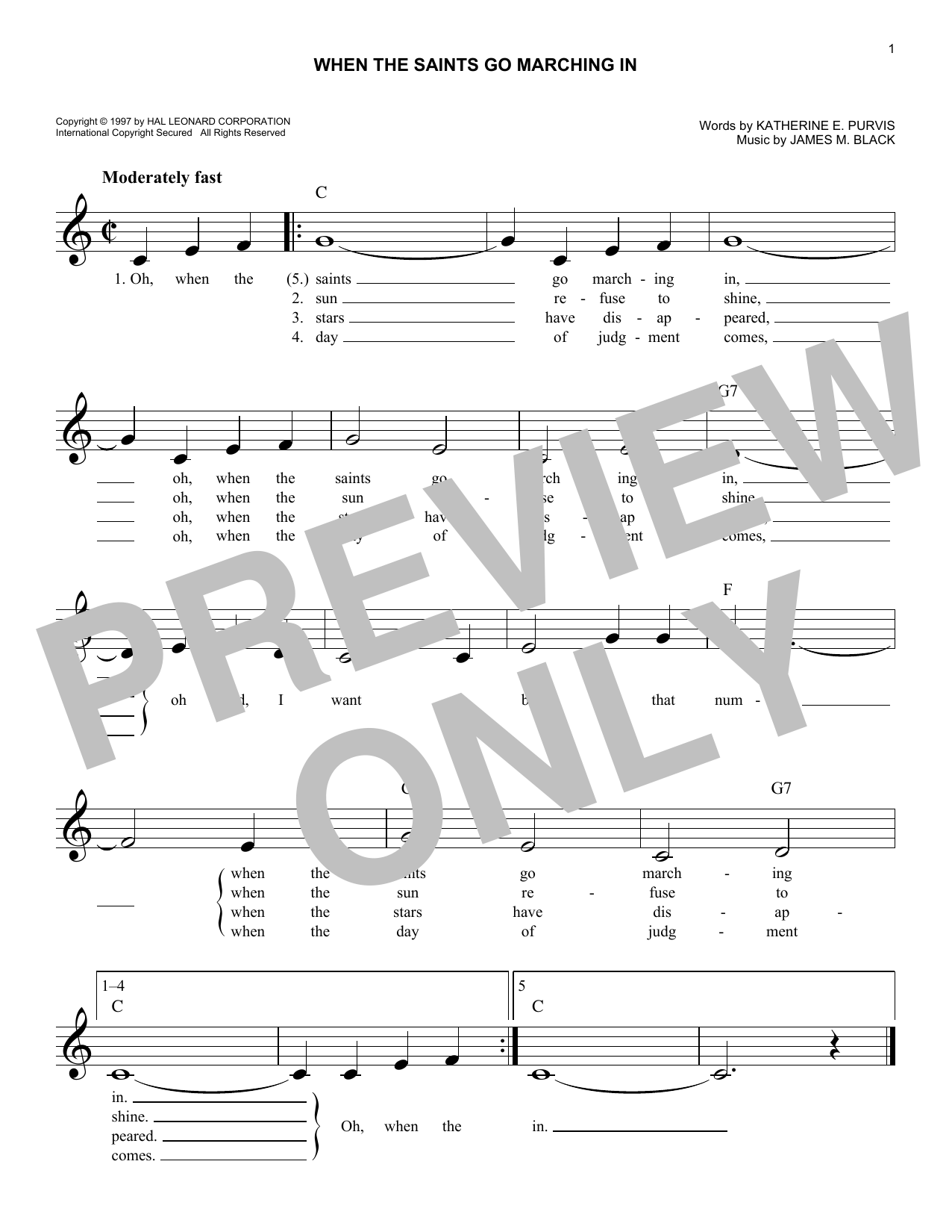 Download Various When The Saints Go Marching In Sheet Music