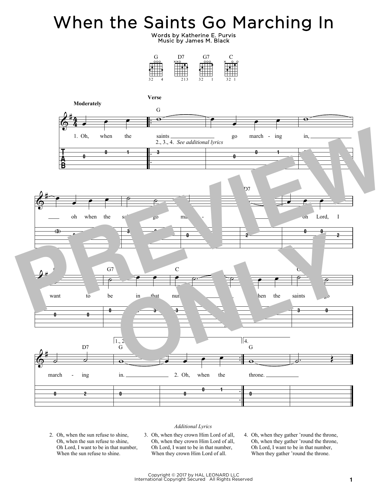 Download James M. Black When The Saints Go Marching In Sheet Music