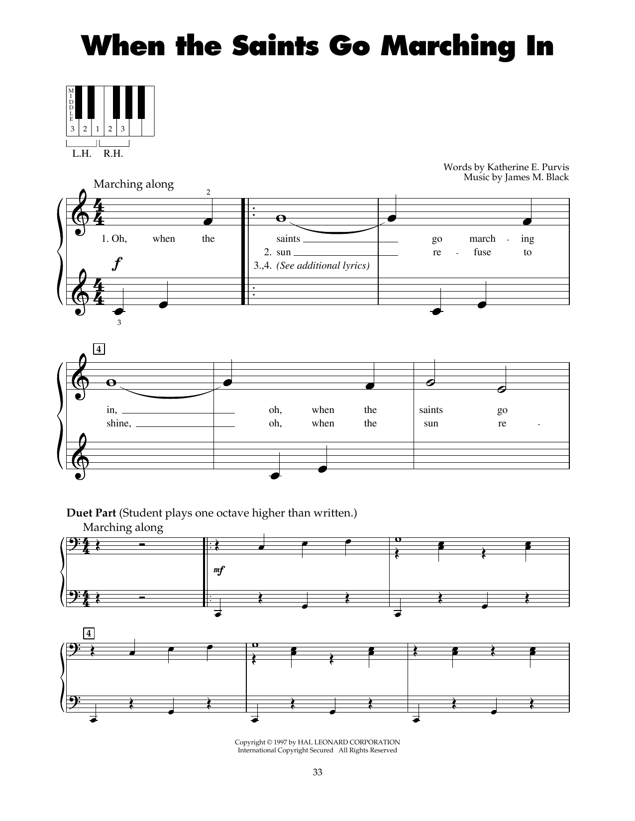 Download Katherine E. Purvis When The Saints Go Marching In Sheet Music