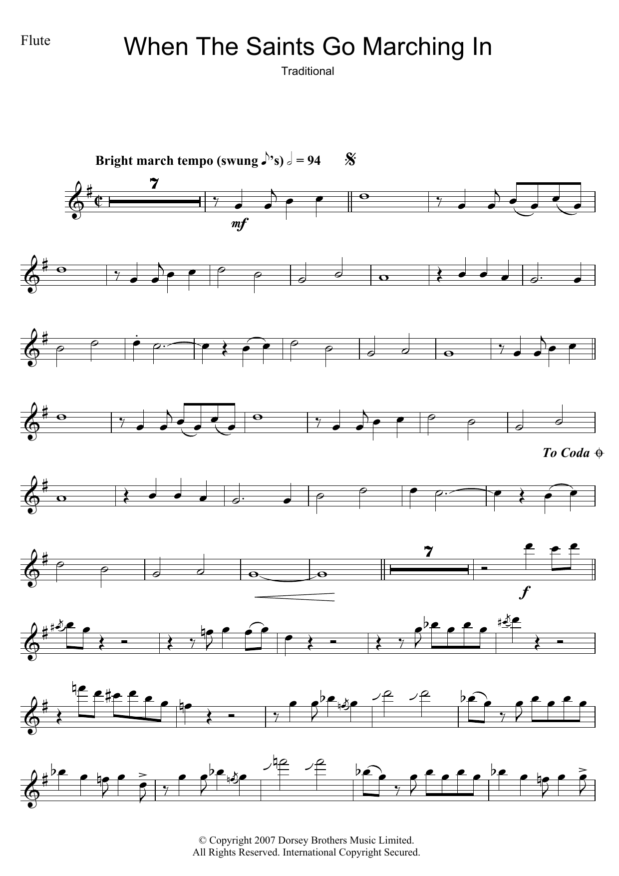 Download Louis Armstrong When The Saints Go Marching In Sheet Music