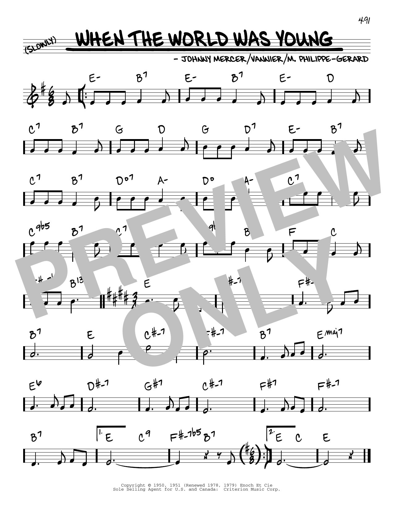 Download Johnny Mercer When The World Was Young Sheet Music