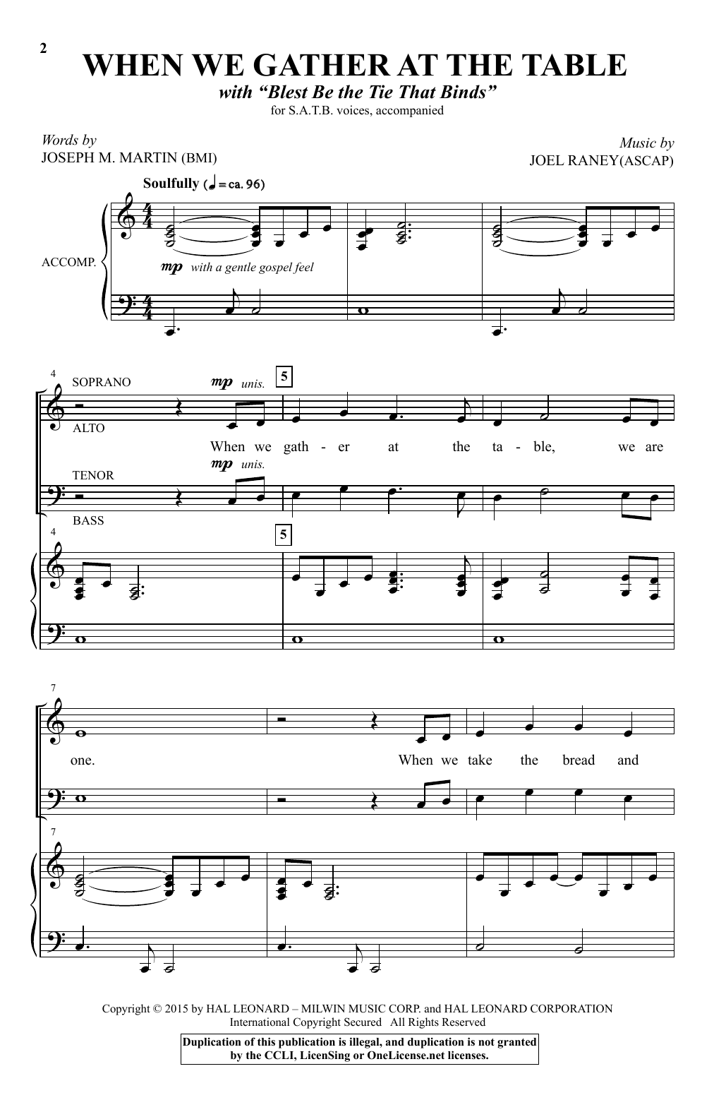 Download Joseph M. Martin When We Gather At The Table Sheet Music