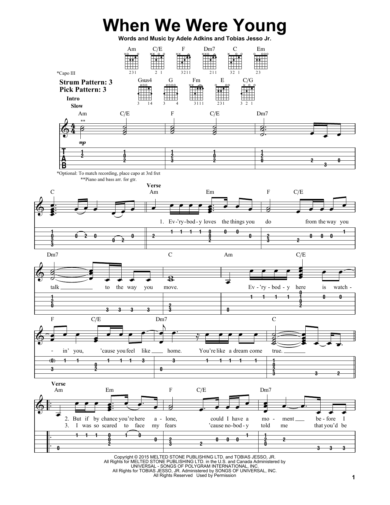 Download Adele When We Were Young Sheet Music