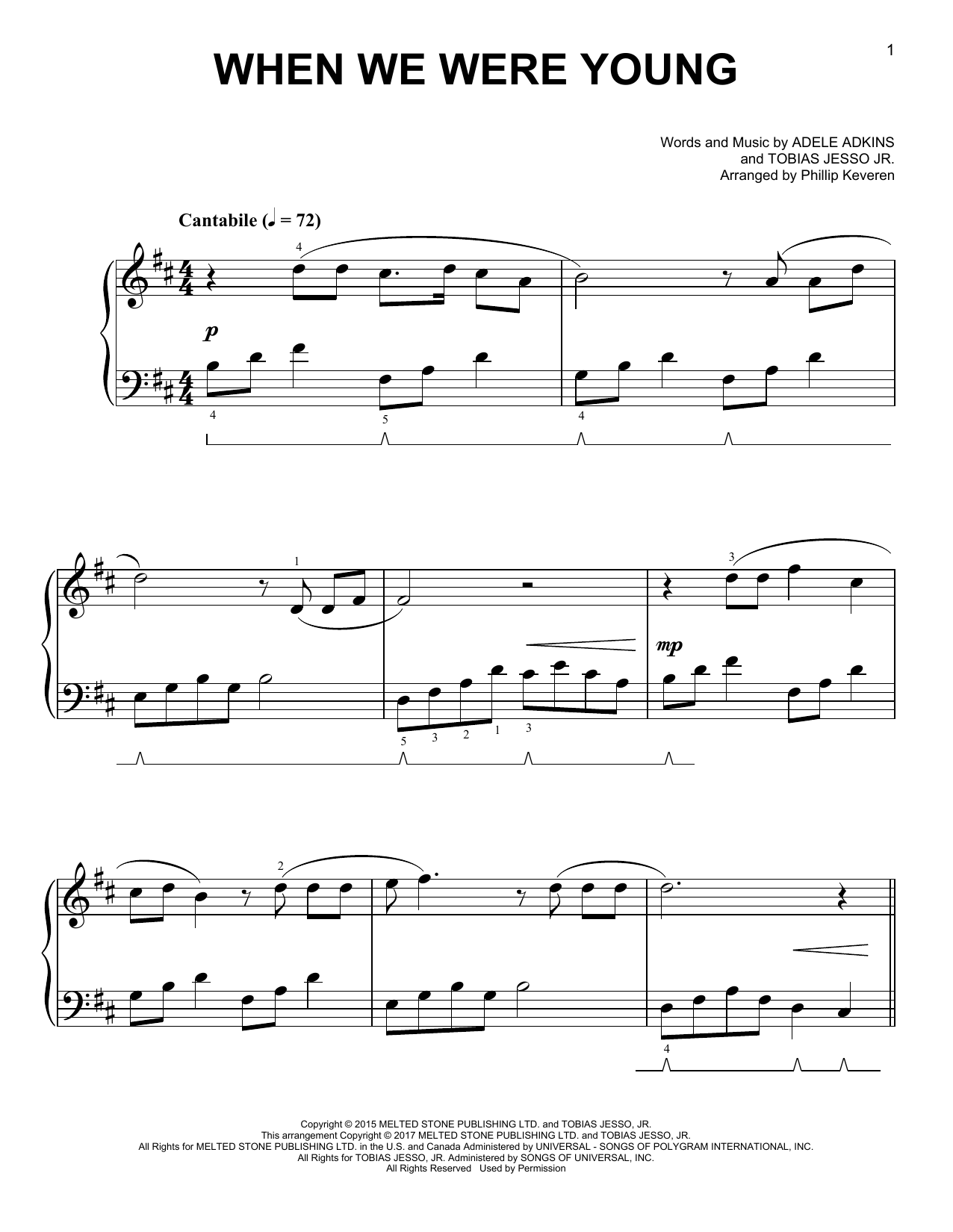 Download Adele When We Were Young [Classical version] Sheet Music