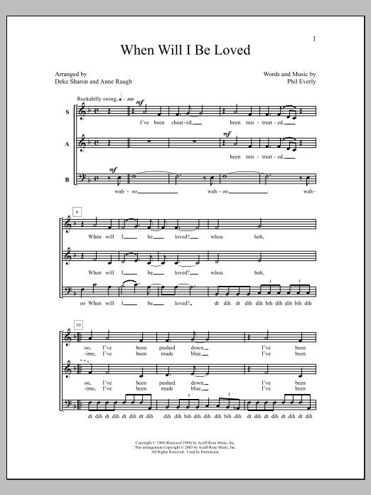 Download Deke Sharon When Will I Be Loved Sheet Music