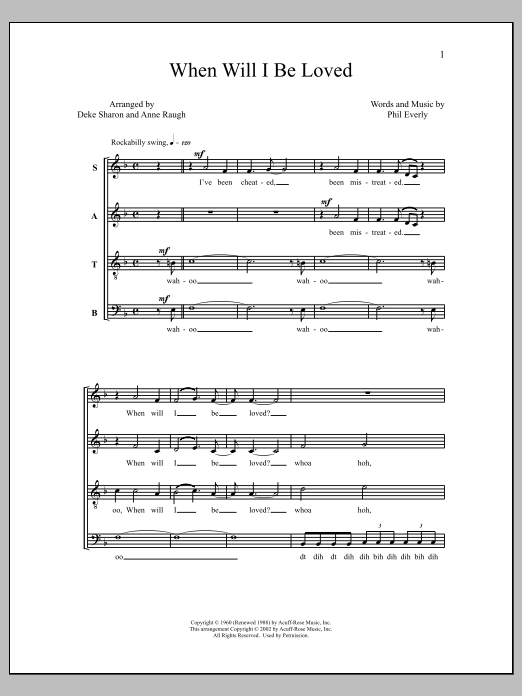 Download Deke Sharon When Will I Be Loved Sheet Music