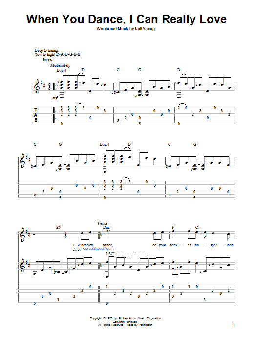 Download Neil Young When You Dance, I Can Really Love Sheet Music