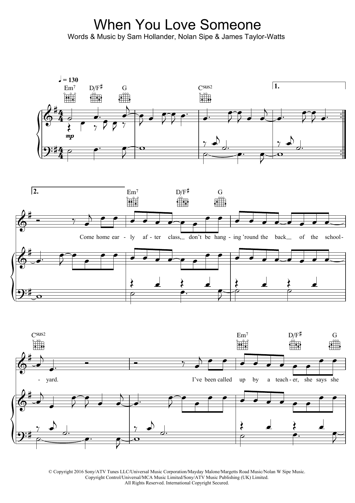 Download James TW When You Love Someone Sheet Music