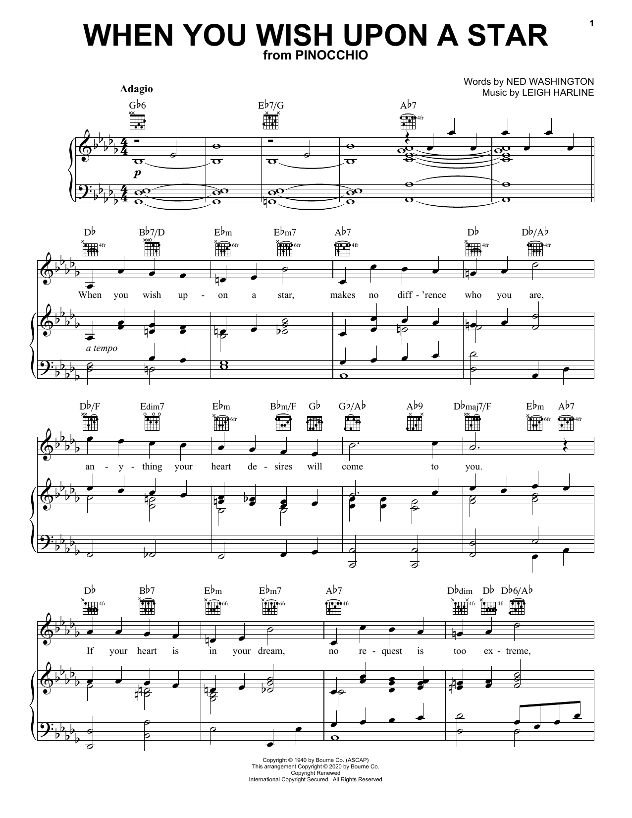 Download Renée Fleming When You Wish Upon A Star (from Pinocch Sheet Music