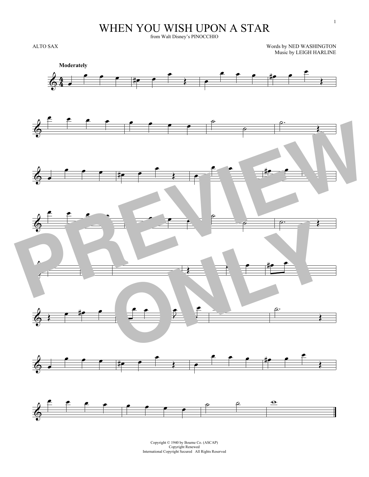 Download Leigh Harline When You Wish Upon A Star Sheet Music