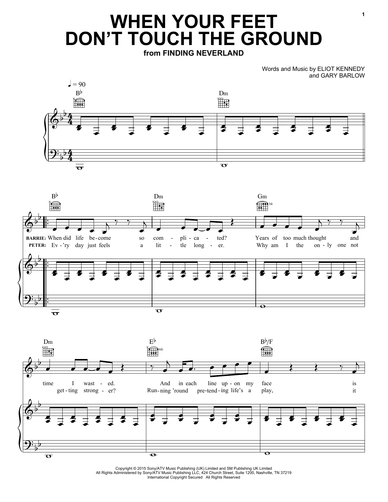 Download Eliot Kennedy When Your Feet Don't Touch The Ground Sheet Music