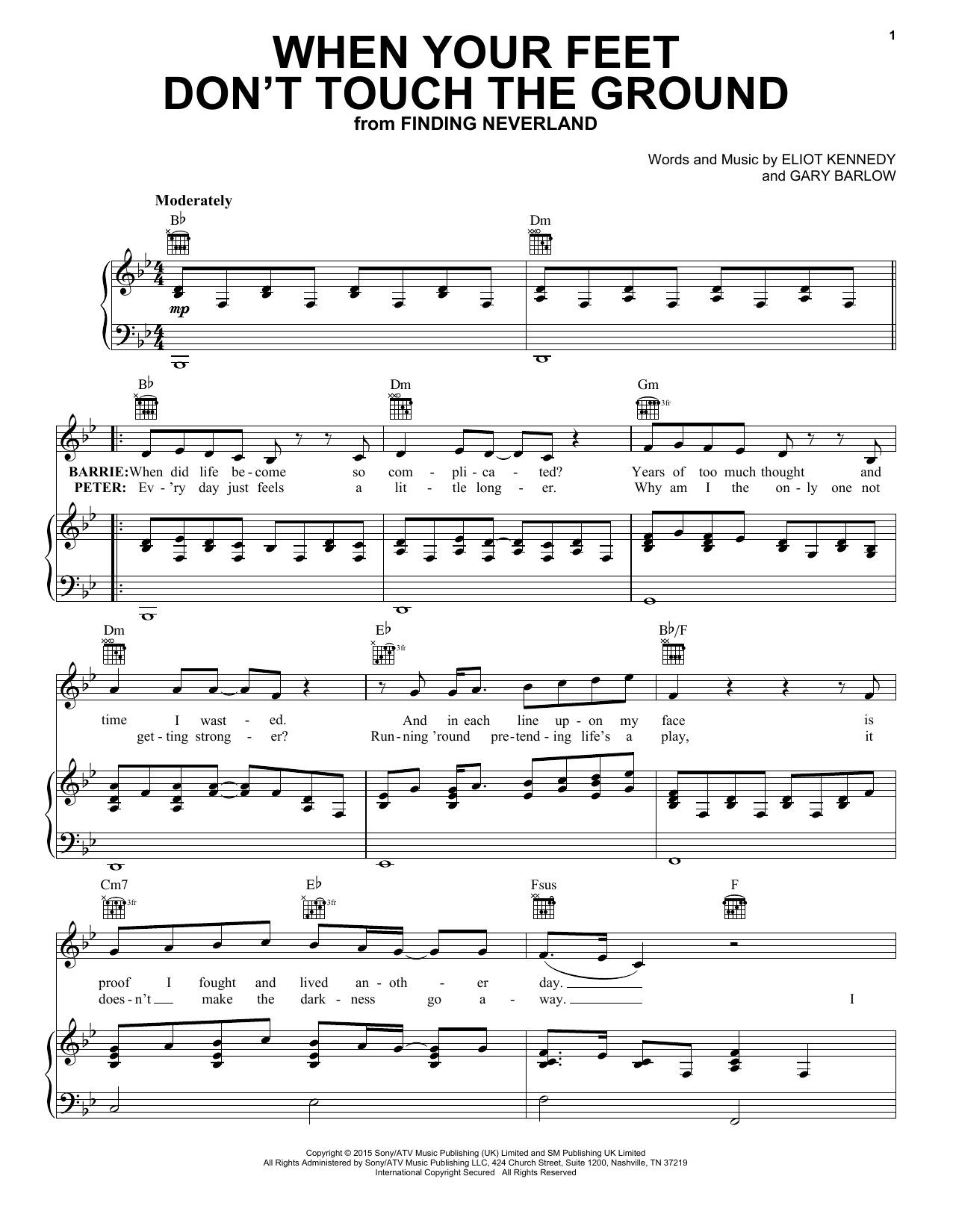 Download Eliot Kennedy When Your Feet Don't Touch The Ground Sheet Music
