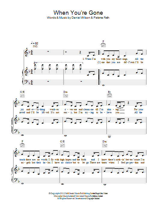 Download Paloma Faith When You're Gone Sheet Music