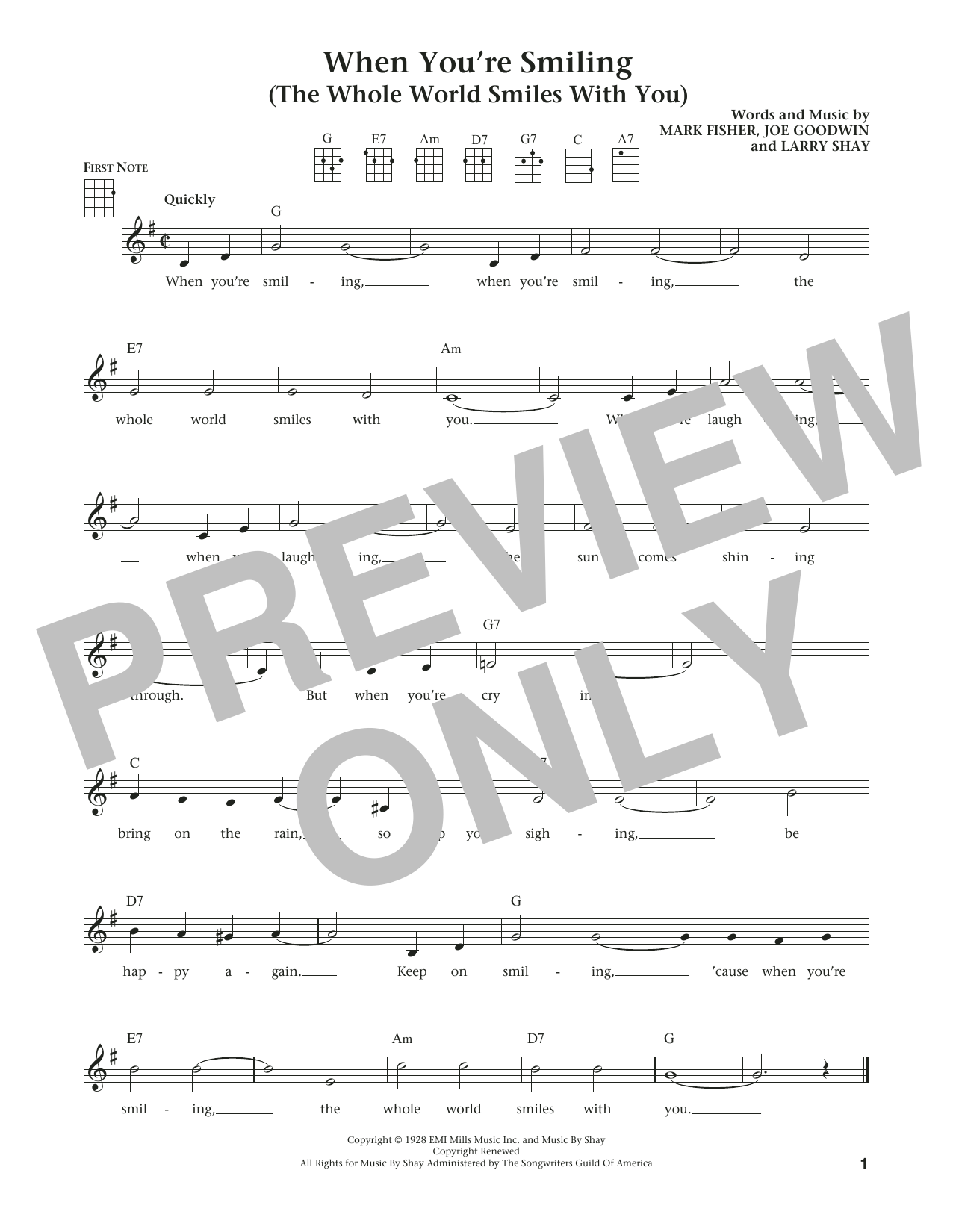 Download Mark Fisher When You're Smiling (The Whole World Sm Sheet Music