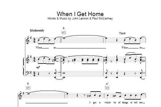 The Beatles When I Get Home sheet music notes printable PDF score