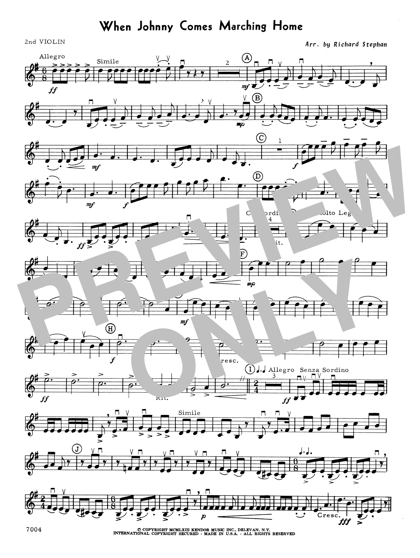 Download Richard Stephan When Johnny Comes Marching Home - 2nd V Sheet Music