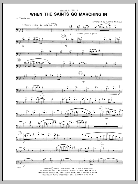 Download Niehaus When the Saints Go Marching In - 1st Tr Sheet Music