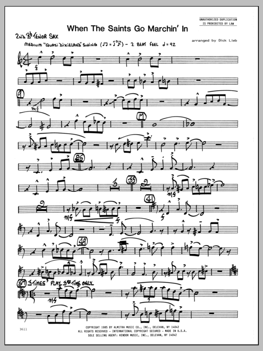 Download Dick Lieb When the Saints Go Marching In - 2nd Bb Sheet Music