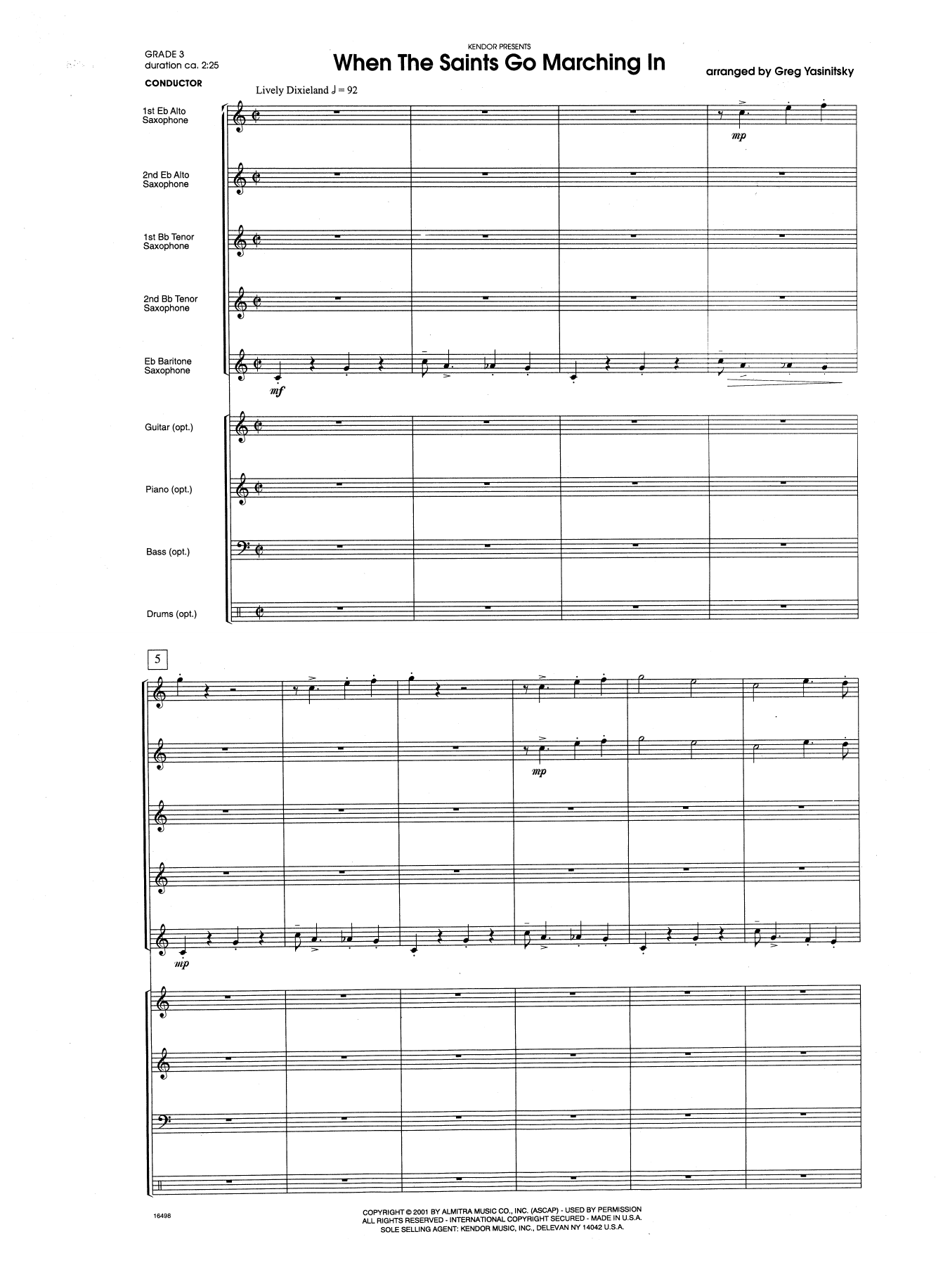 Download Gregory Yasinitsky When the Saints Go Marching In - Full S Sheet Music