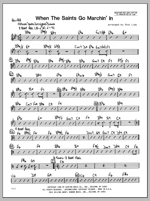 Download Dick Lieb When the Saints Go Marching In - Guitar Sheet Music
