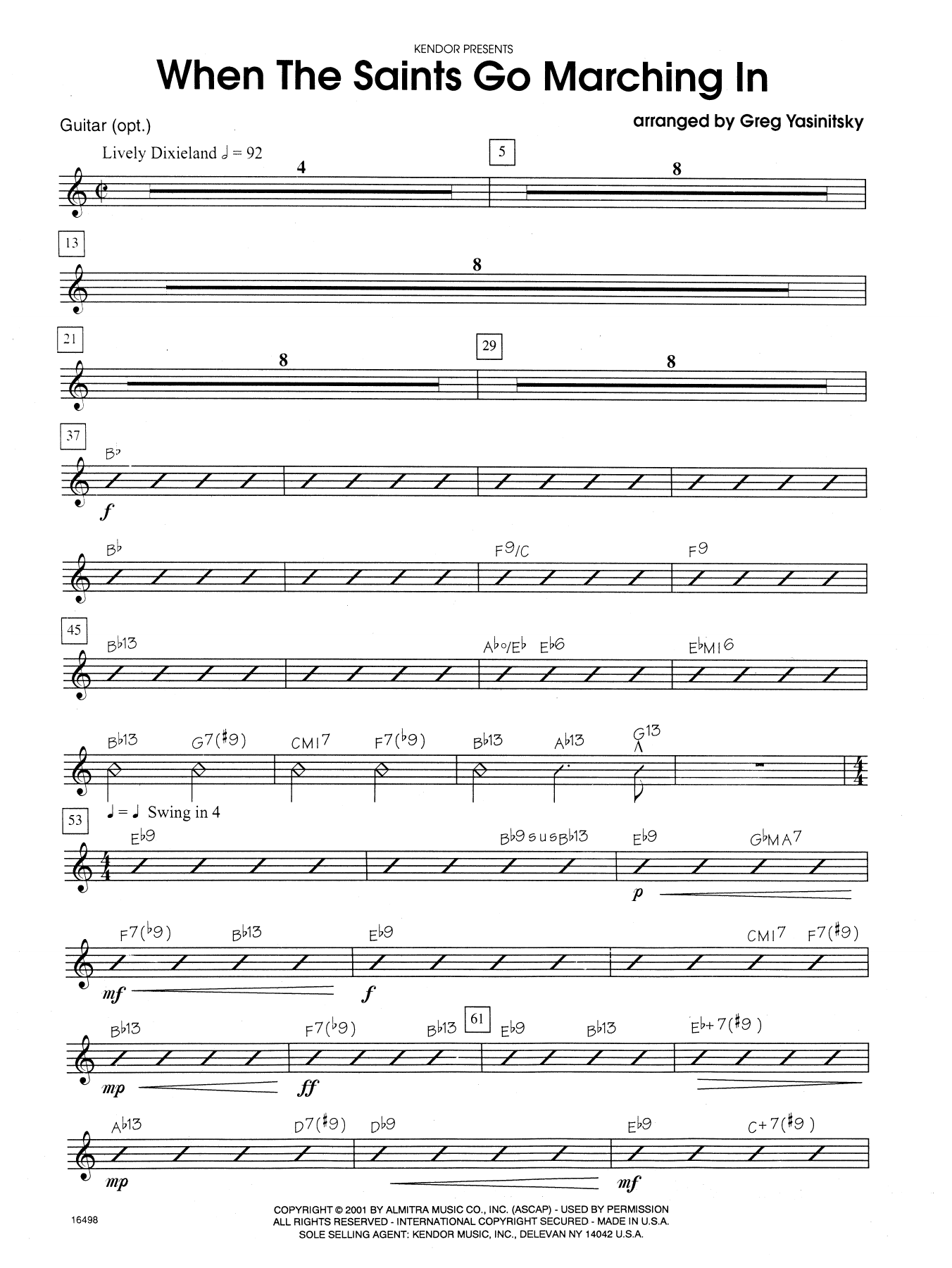 Download Gregory Yasinitsky When the Saints Go Marching In - Guitar Sheet Music