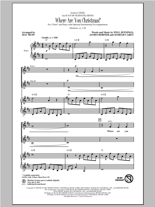 Download Faith Hill Where Are You Christmas? (arr. Mac Huff Sheet Music