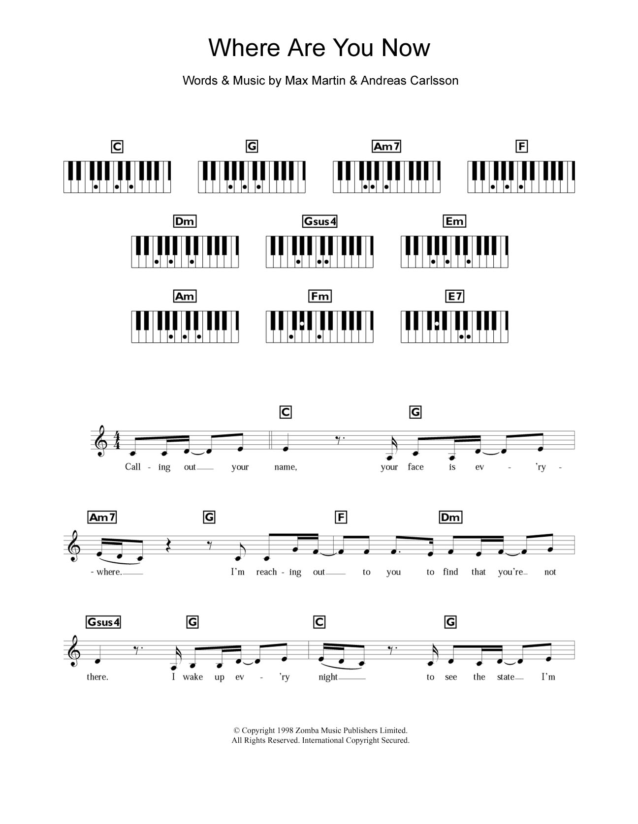Download Britney Spears Where Are You Now Sheet Music